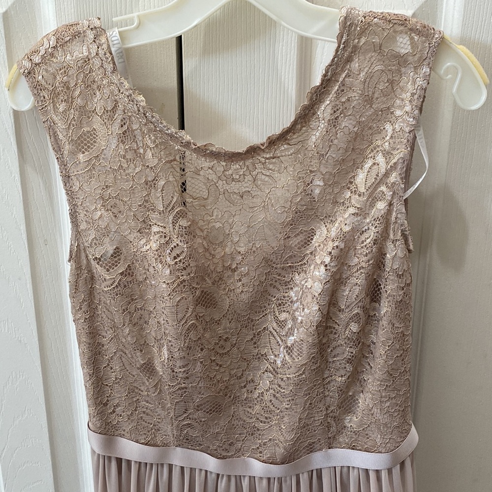 David’s Bridal Bridesmaids Dress in Metallic Gold. Picture added from website.